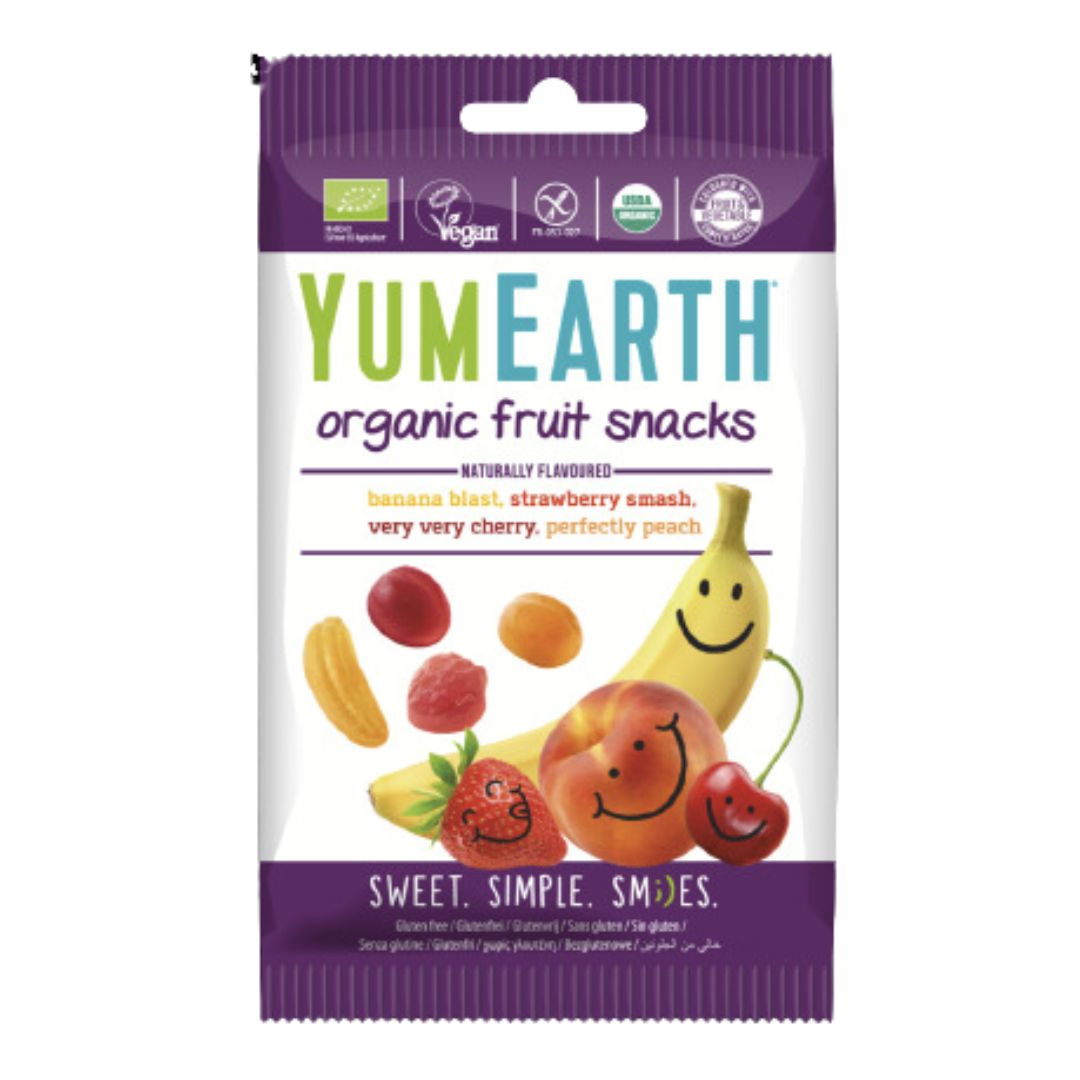 Yumearth luomu hedelmävälipalat, Maxi 12*50g (600g ), Lisäaineeton, GMO-vapaa, vegaani, gluteeniton